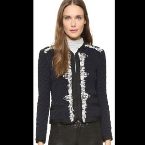 NWOT Rebecca Taylor Navy lana English Tweed Blazer